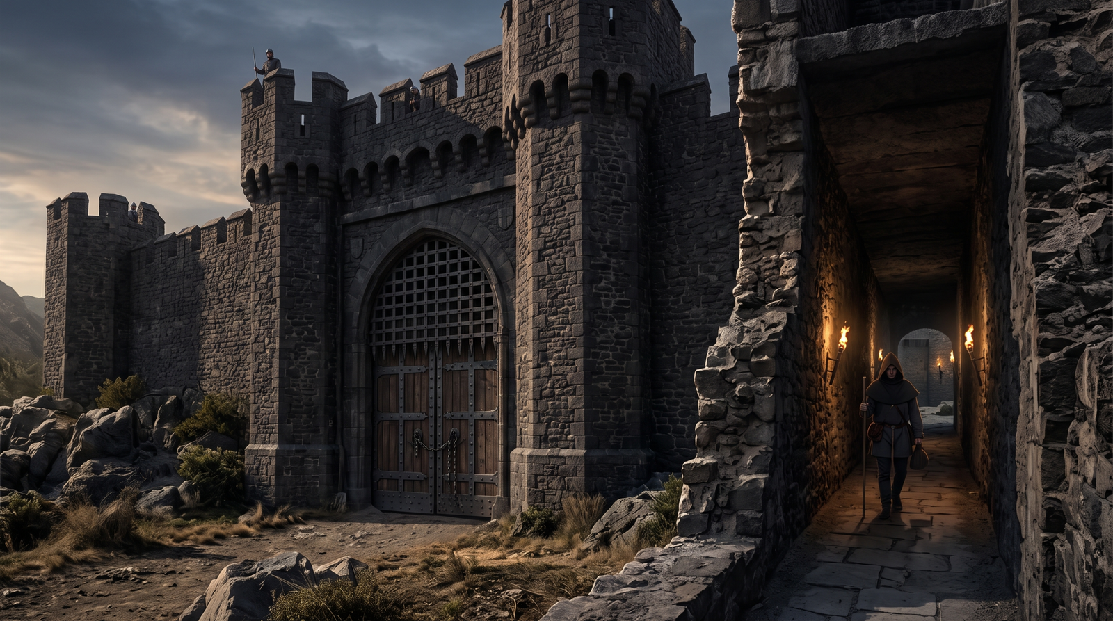 Conceptual illustration of a heavily fortified gate being bypassed by an unguarded internal passage, representing how PPL protection stops external attackers but cannot prevent the privileged process itself from following attacker-placed junctions