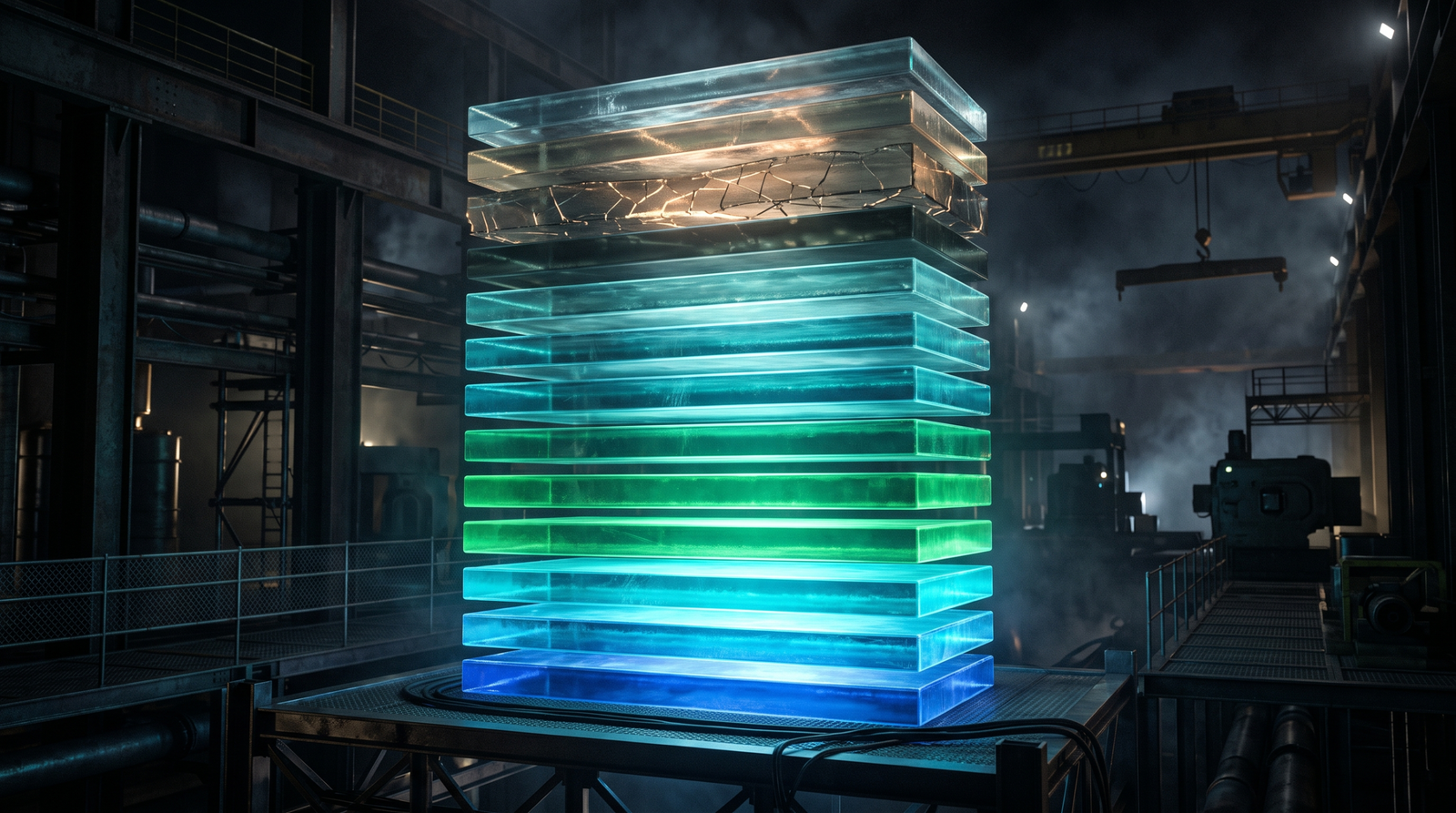 Illustration of a layered defensive shield with one weak translucent layer representing a missing audit policy, surrounded by stronger glowing layers below